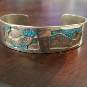 Vintage sterling silver/ turquoise  bracelet